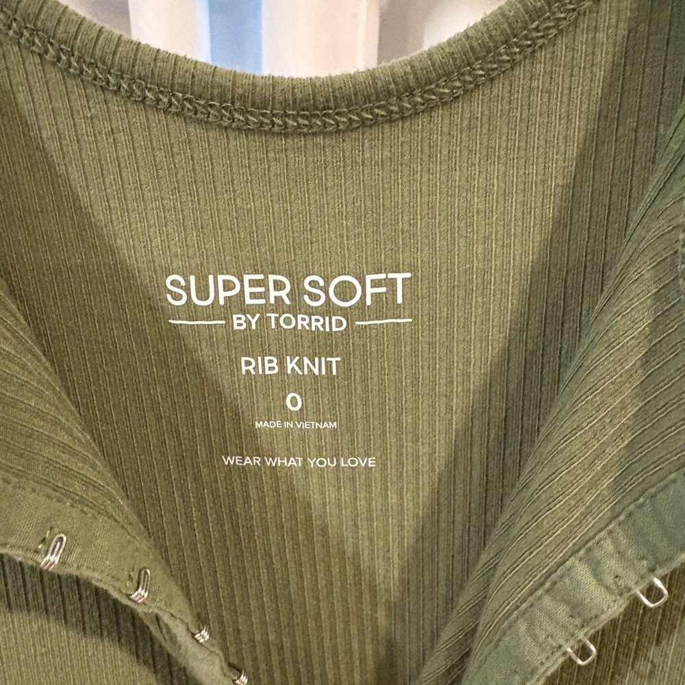 Torrid Super Soft Rib Knit Tank Top - Olive